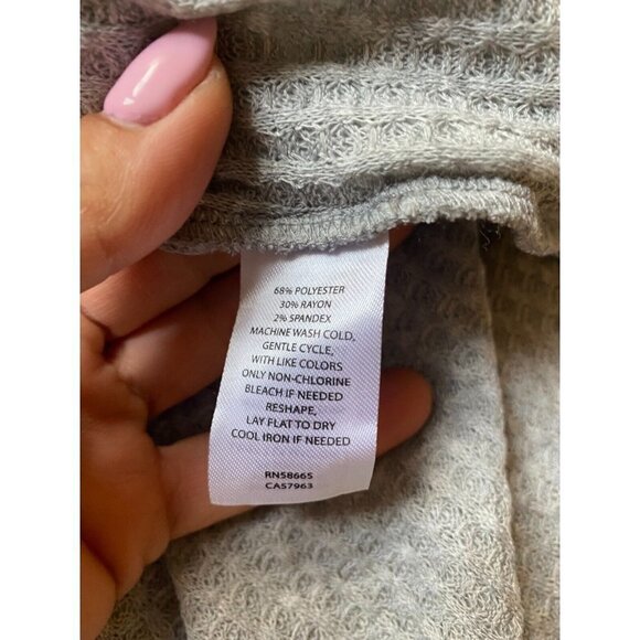 BP Henley Long Sleeve Bnwot Gray Top Womens Snap Button Oversize - Picture 6 of 9